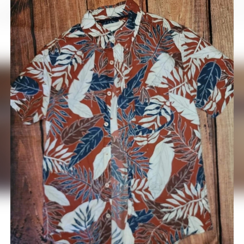 Aeropostale Mens Hawaiian Floral Shirt Sz Small Sm Button Up